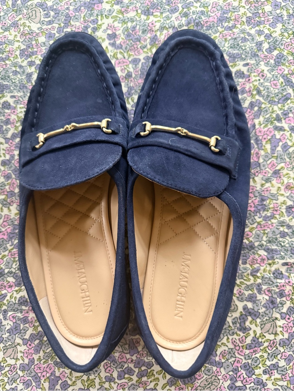 JMclaughlin Melanie Navy Suede loafer.EUC worn few times.9.5 leather uppers